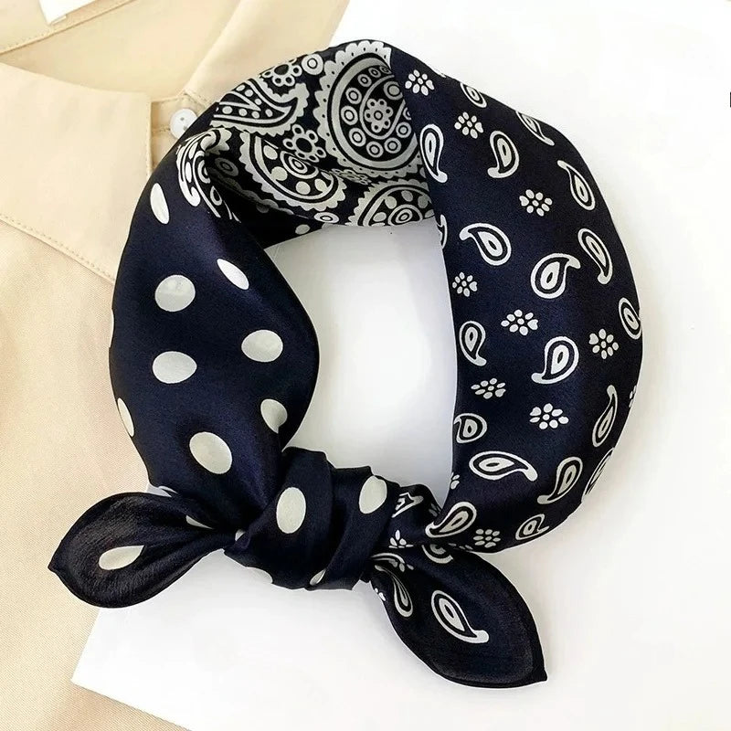 100% Real Silk Scarf Geometric Retro Fashion Scarves