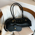 Buckle Decoration Fashion PU Shoulder Bag Large Capacity