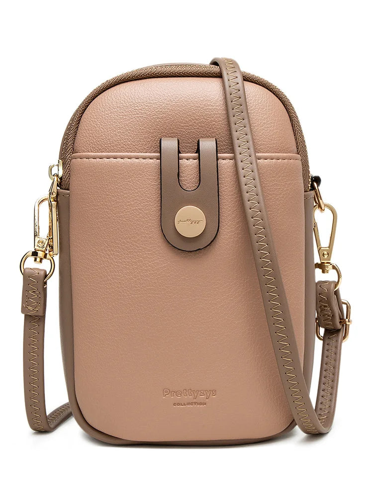 Mobile phone bag female soft PU leather small fresh high-grade fashion zipper large