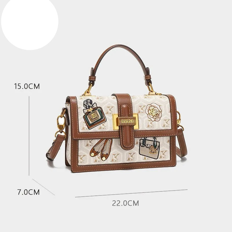 Light luxury brand handbag high-end design printed shoulder bag crossbody bag
