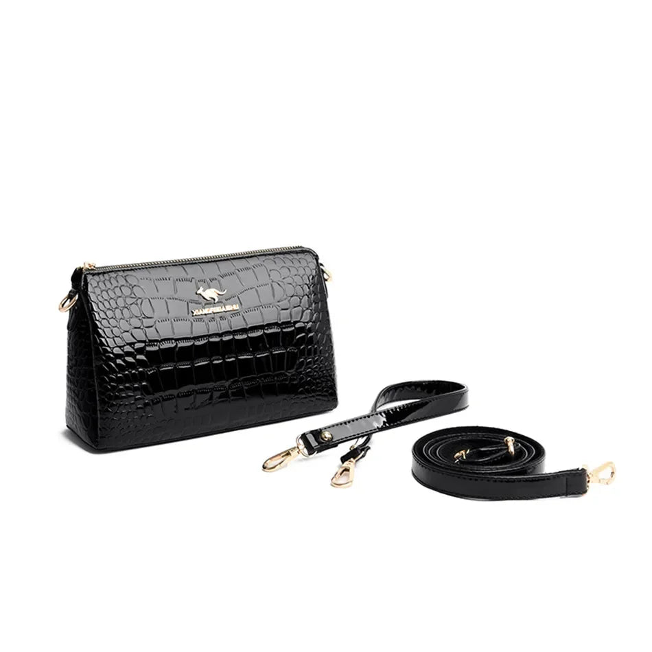 3-Layer partition Women Bag Soft Leather Luxury Handbag