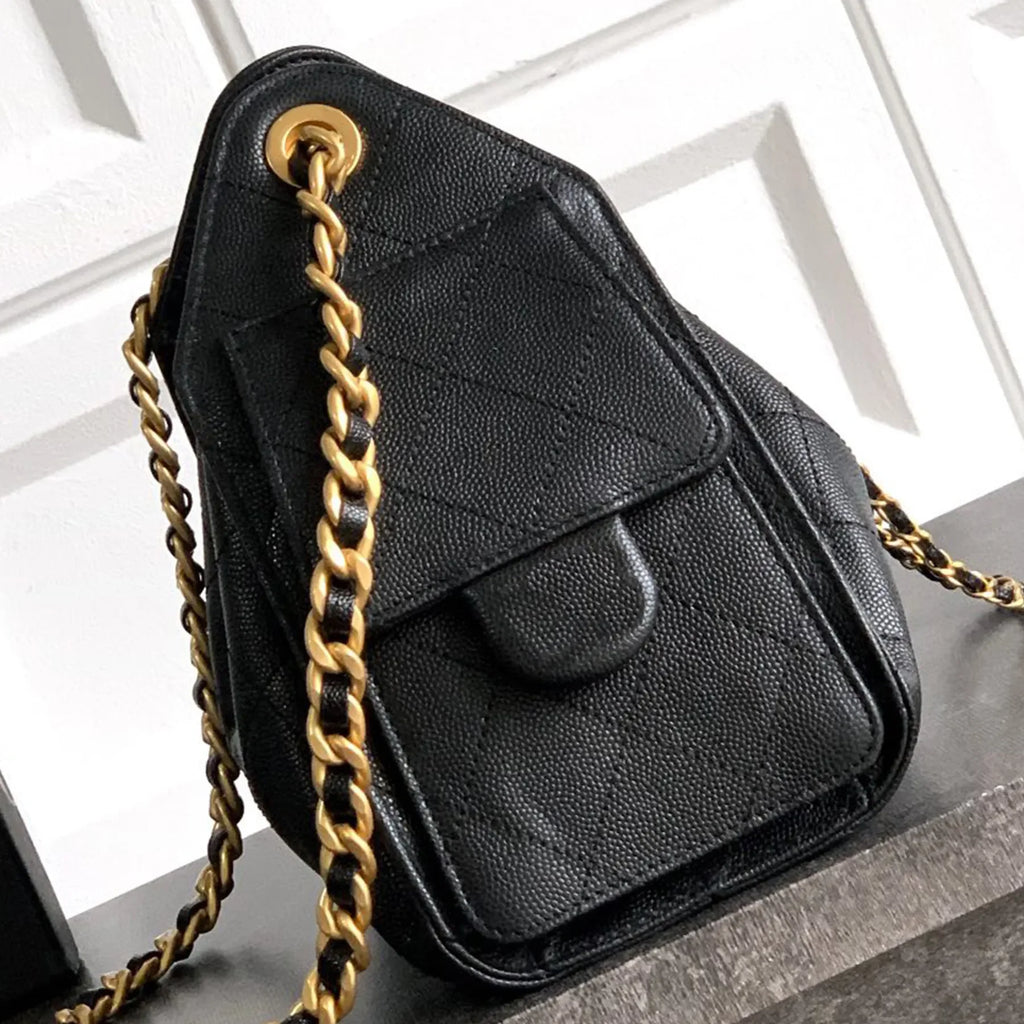 Luxury Handbag Design Grained Genuine Leather Shoulder Bag