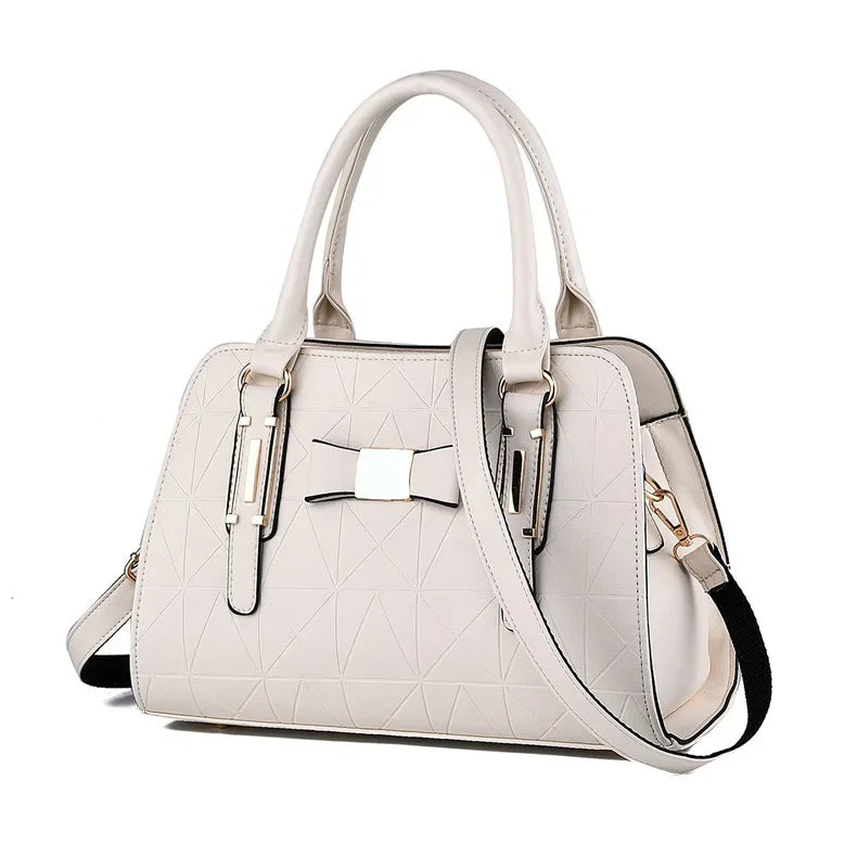 Large Capacity Floral Embossed Butterfly Knot Shoulder Bag