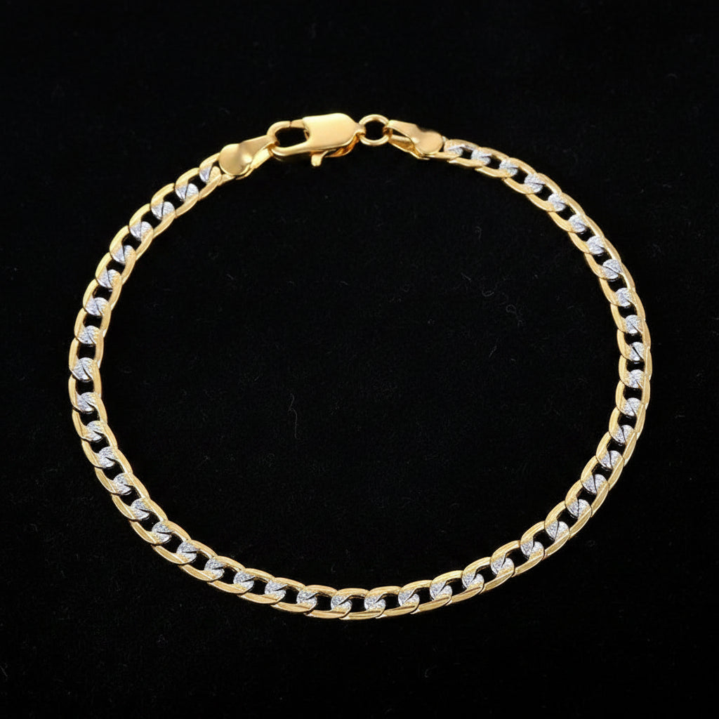 4/6mm Bracelet Wheat Link Gold Color Bracelet Chain Fashion