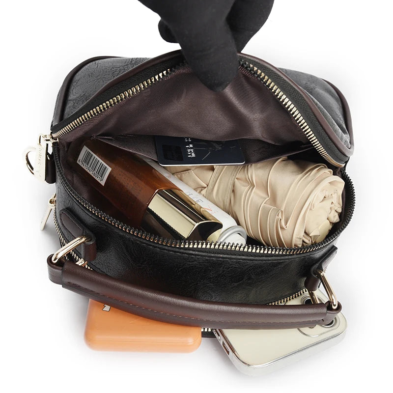 Vintage Handbag Women Shoulder Bag Luxurious Designer Round Bag High-quality