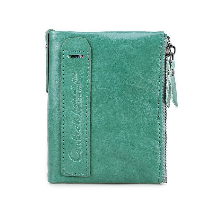 Genuine Leather Fashion Purses Bifold Purses Credit Card Holder Wallets