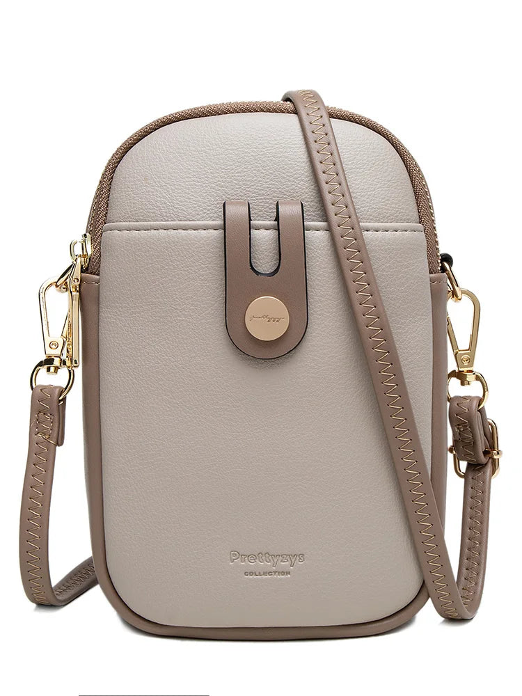 Mobile phone bag female soft PU leather small fresh high-grade fashion zipper large
