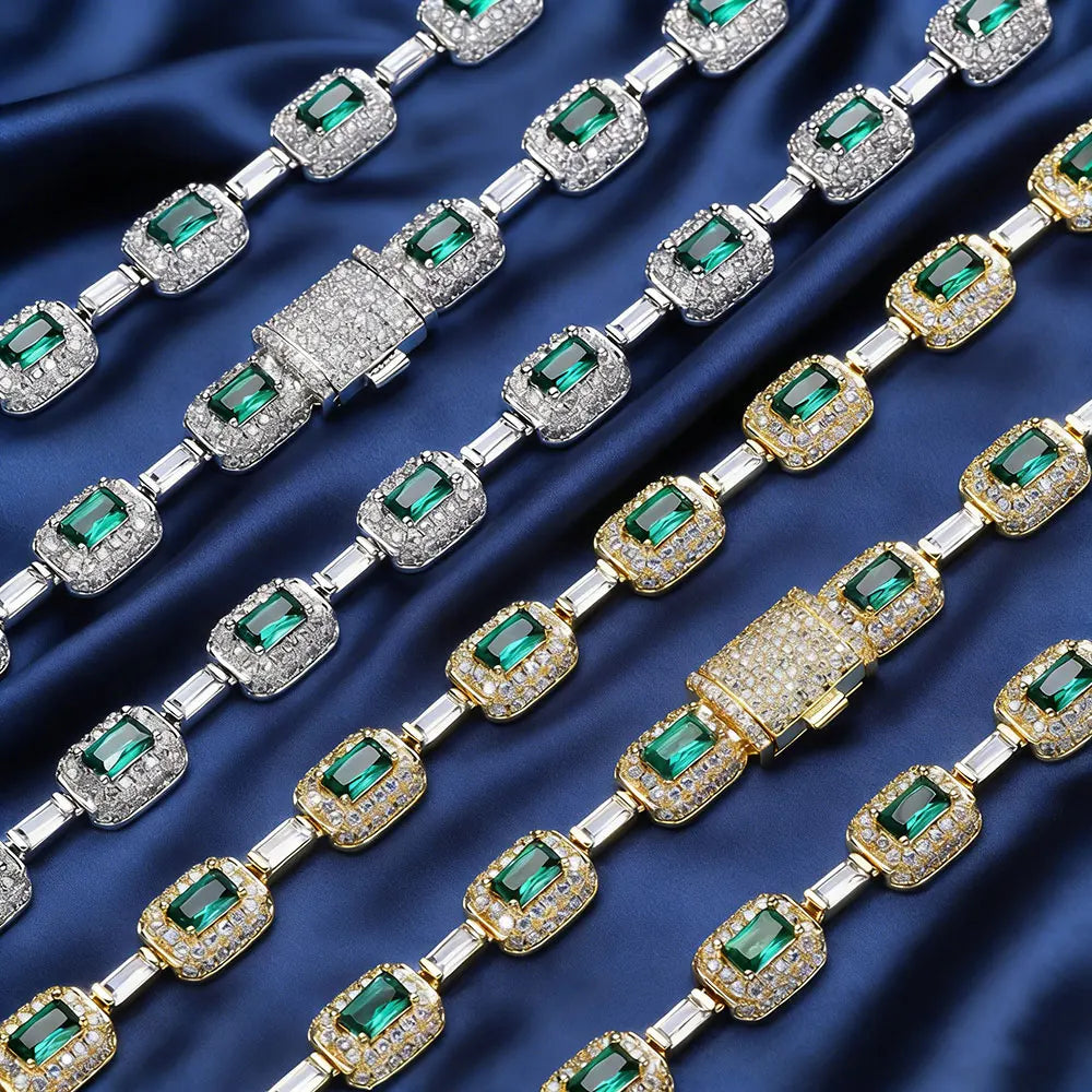 7mm Fashionable Jade Green Cubic Zirconia Bracelet