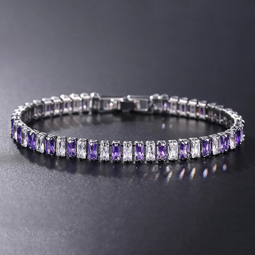2.5*5mm Cubic Zirconia Bracelet Colorful CZ Tennis Bracelets For Women