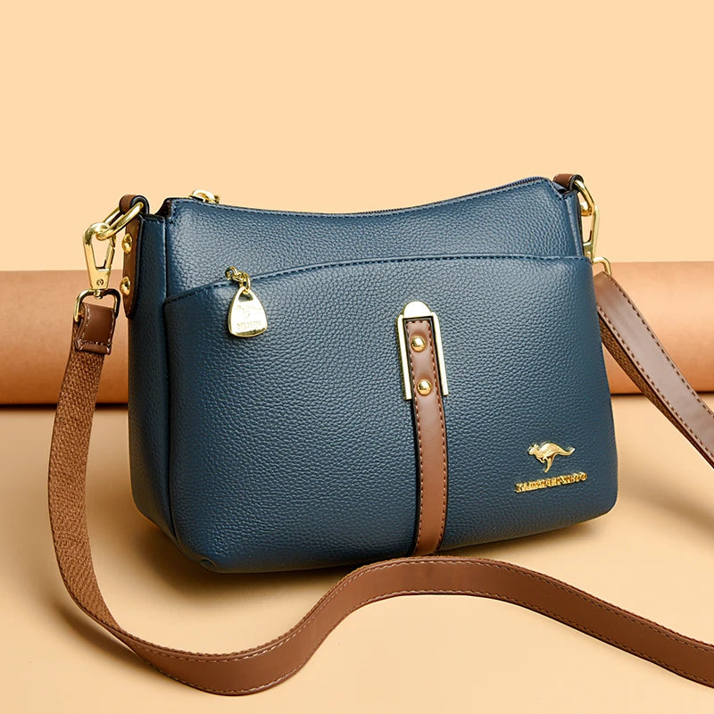 Genuine High Quality Soft Leather Women's Handbag Trendy Design Crossbody Bag