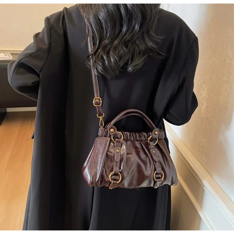 Advanced Retro Handbag Versatile Crossbody Bag Fashionable Hand-held Small Handbag
