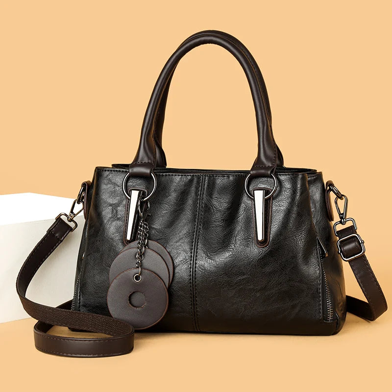 High-quality Soft Leather Luxury Handbag High-capacity Crossbody