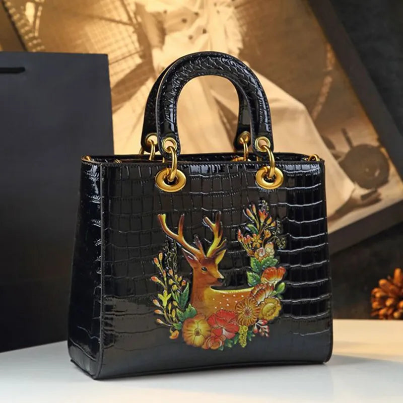 Small Shoulder Crossbody Handbag Crocodile Pattern Bags