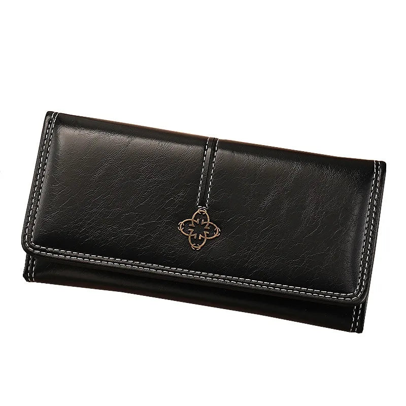 Long Leather Multi Card Slots Large Capacity Vintage Wallet