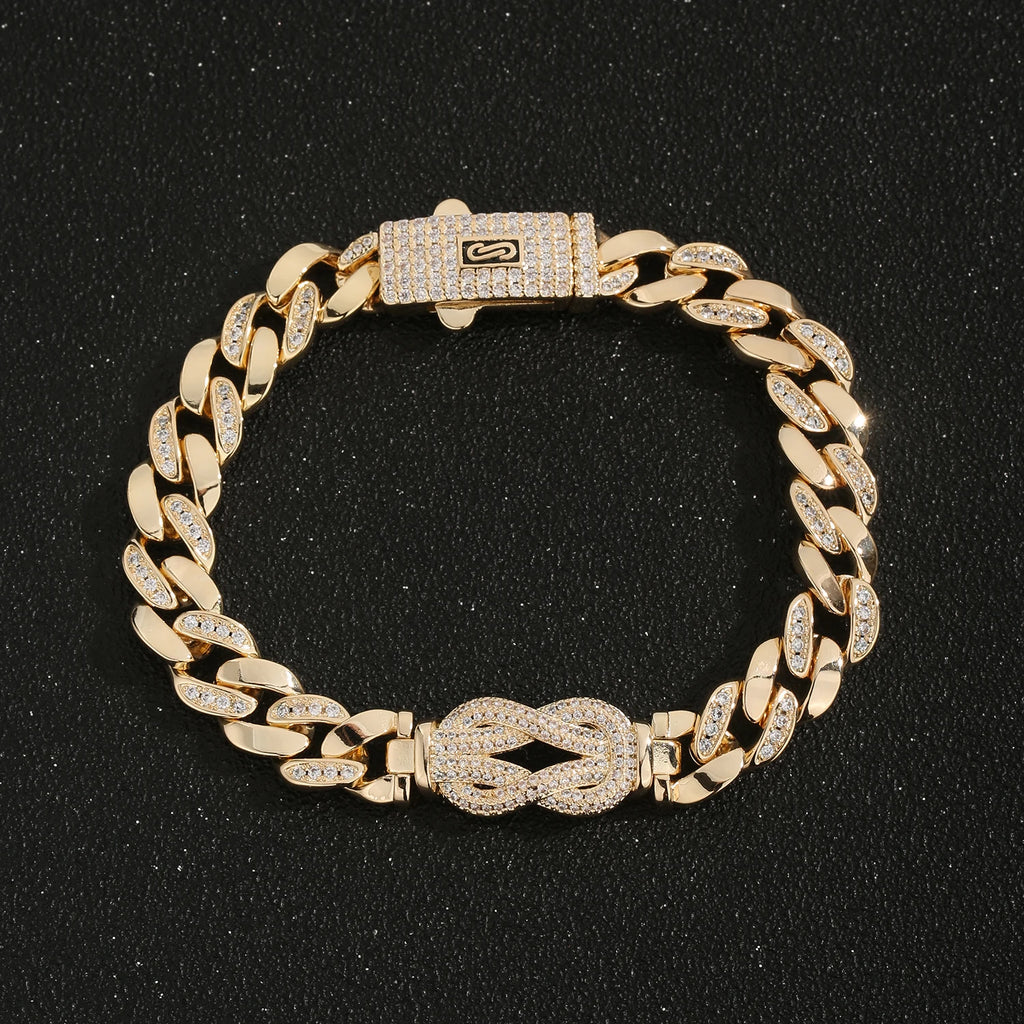 Unisex Copper Chain Bracelet Cubic Zirconia Minimalist Design 17cm 20cm Jewelry