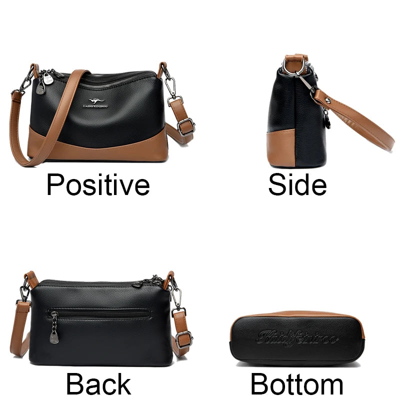 High-quality Leather Handbags Luxury Design Shoulder Crossbody Bag Soft Sac