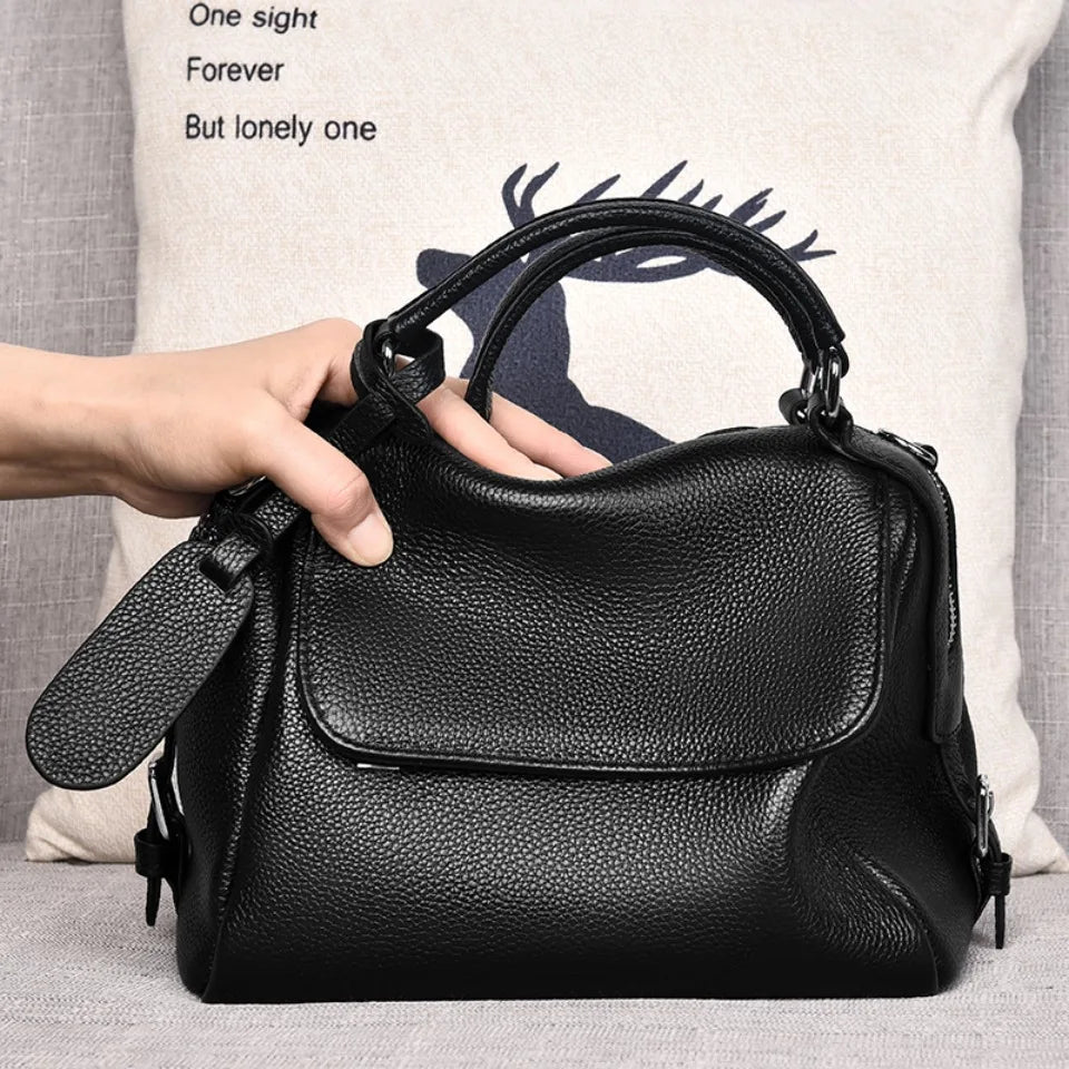 100% Genuine Cowhide Tote Soft Leather Fashion Messenger Bag