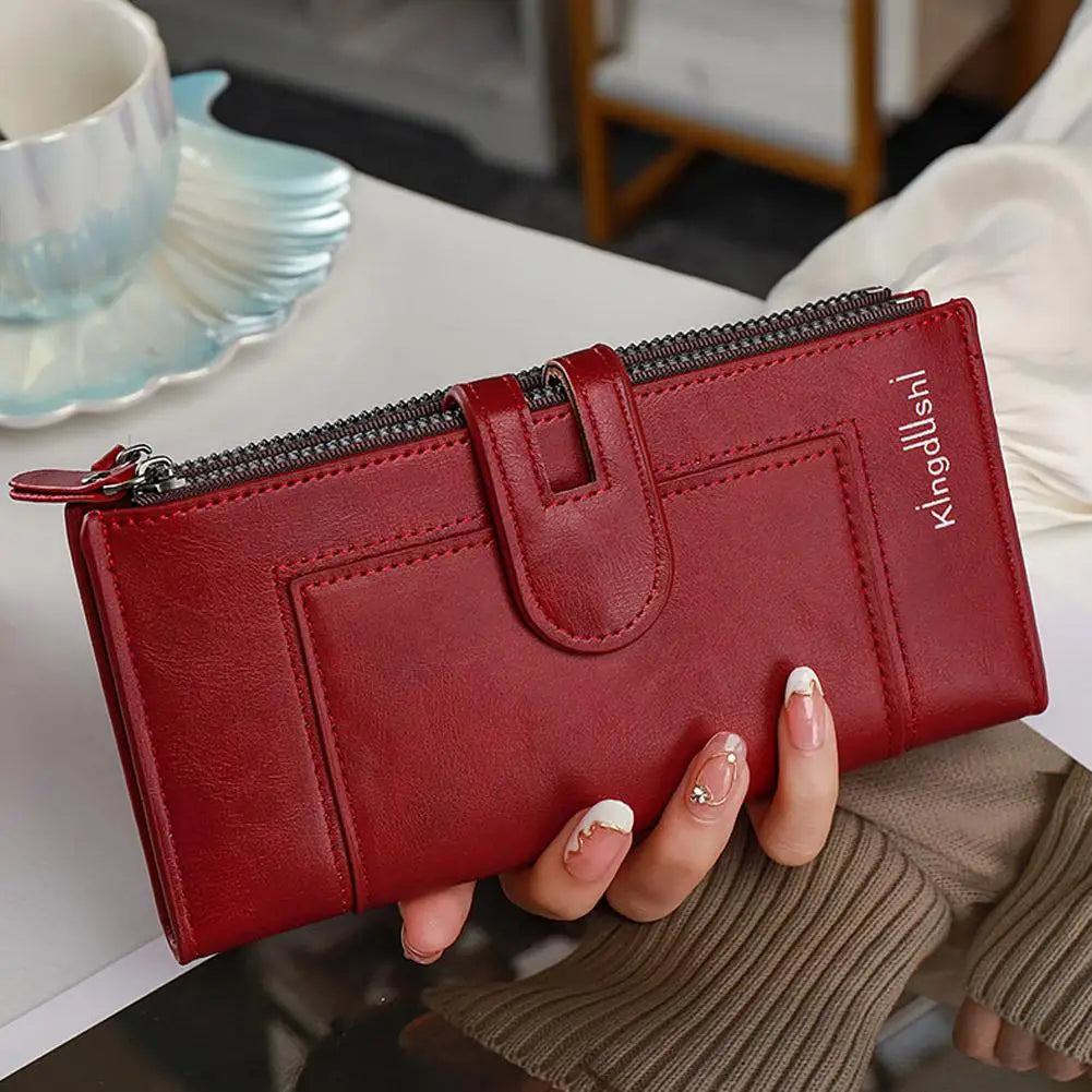 Luxury Fashion PU Leather Long Wallet Women's Slim Clutch