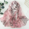 Women Elegant Chiffon Silk Scarves Fashion Versatile Flower Wraps Thin Scarf