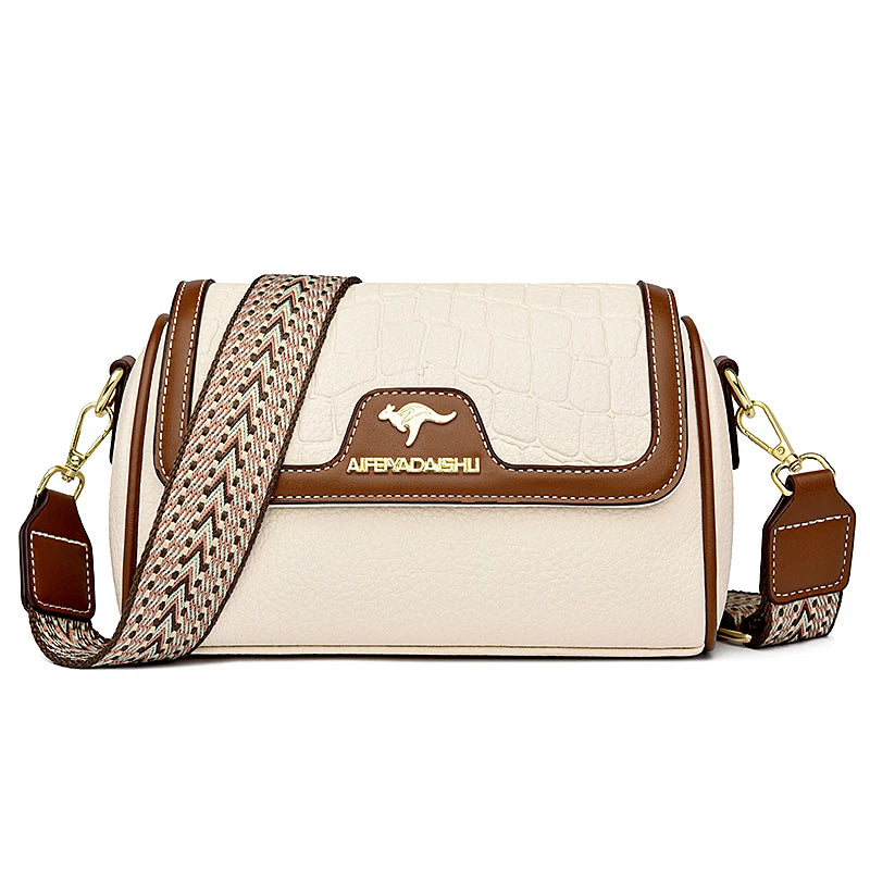 Stone Pu Leather Shoulder Bag Fashion Crossbody Square Satchel Bag