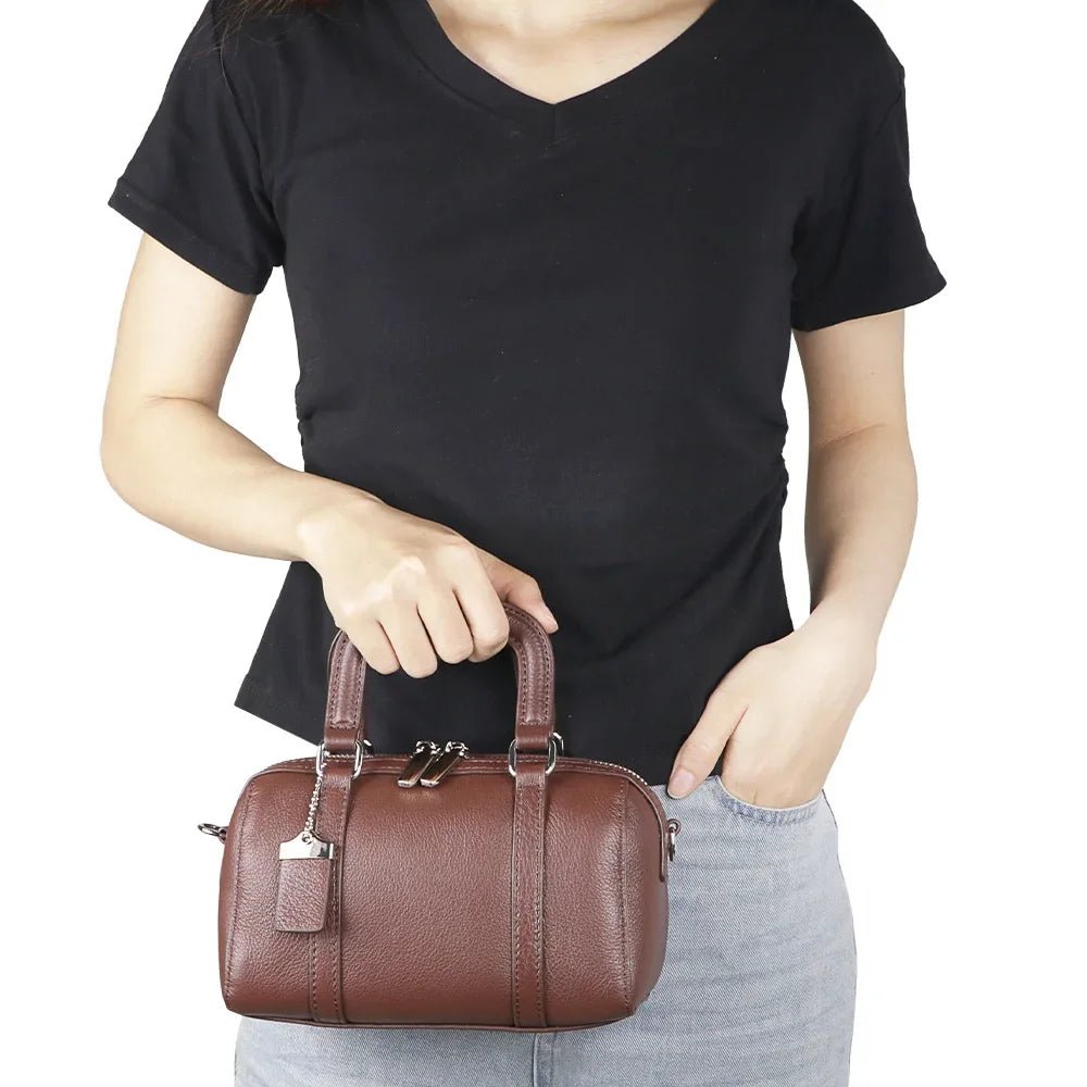 Trendy Luxury Design Retro Handbag For Women Genuine Leather Shoulder Crossbody