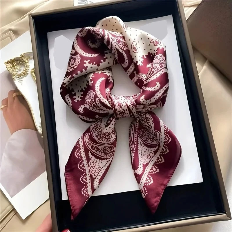 Imitation Silk Printed Square Scarf Fashion Accessories