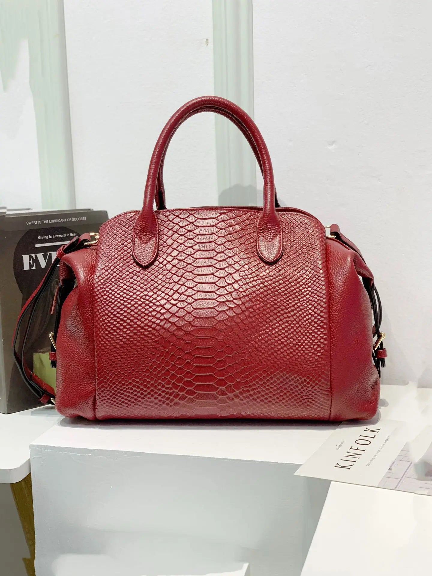 Luxury Fashion Leather Women Bag Crocodile Pattern Handbag