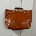 Soft Leather Tote Metal Handle Large Capacity Crossbody Bag