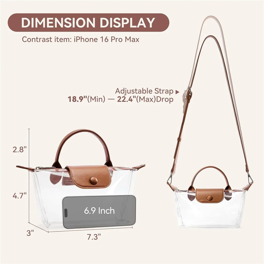 Clear Bag Small Crossbody Purse Handbags for Concerts Sports Stadium Events