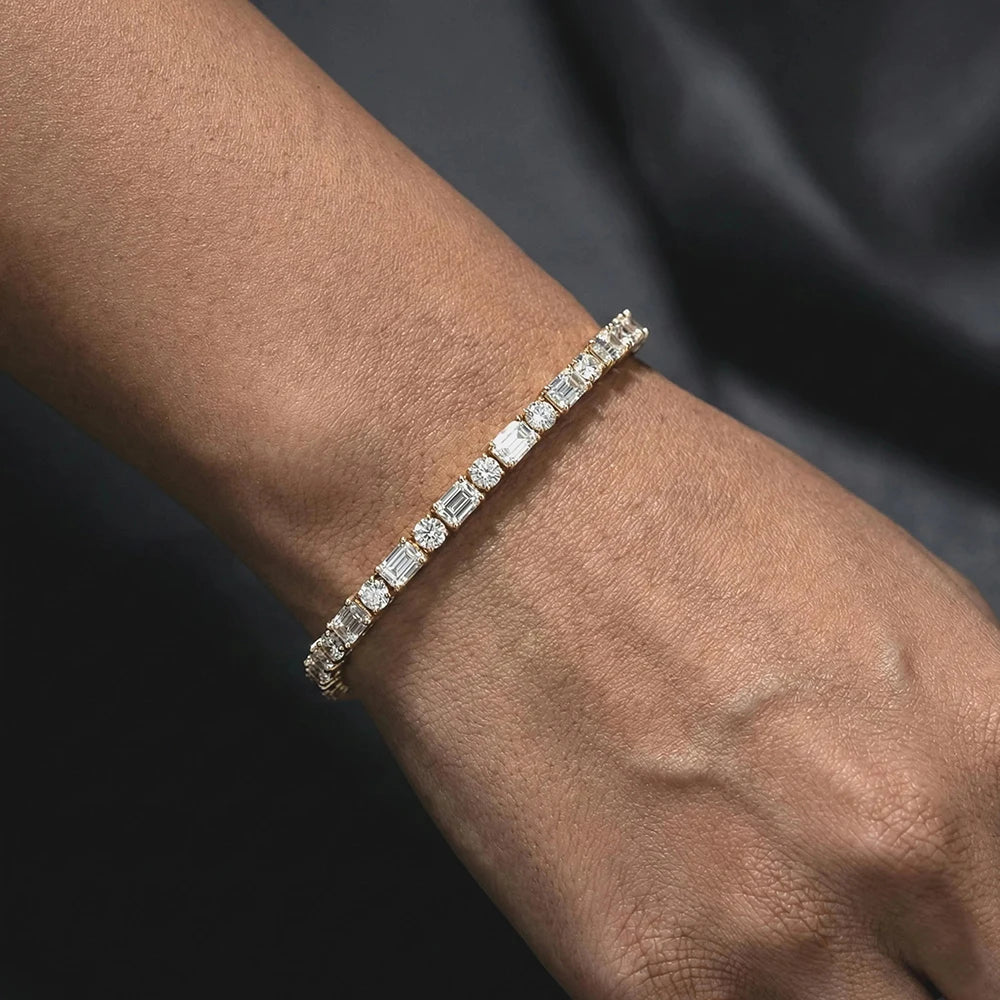 Baguette Moissanite Tennis Bracelet Luxury Fine Jewelry