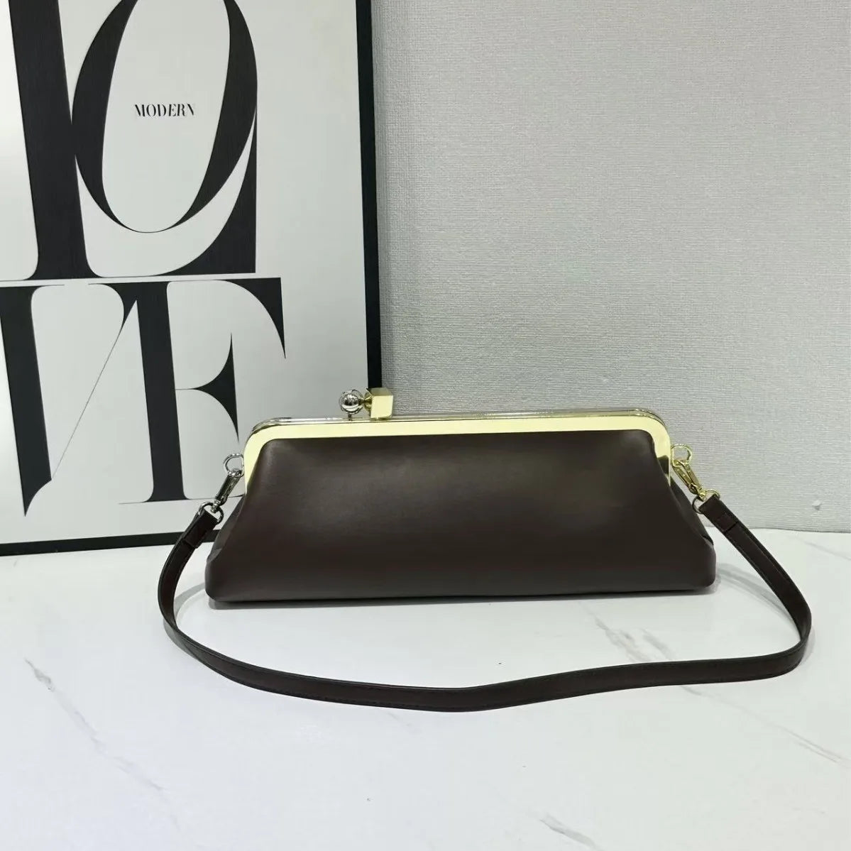 Fashionable Baguette Bag Long Clutch Bags with Removable Strap Luxury Design