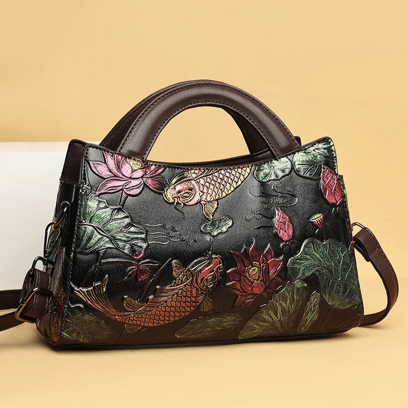 Light Luxury Retro Ethnic Printed Handbag Crossbody Bag