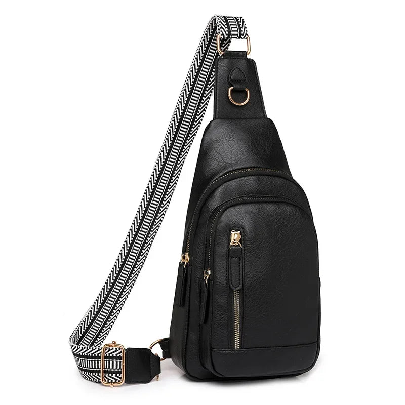 Women Bag Fashion Sling Bag High Quality PU Leather Pack Crossbody Chest Bag