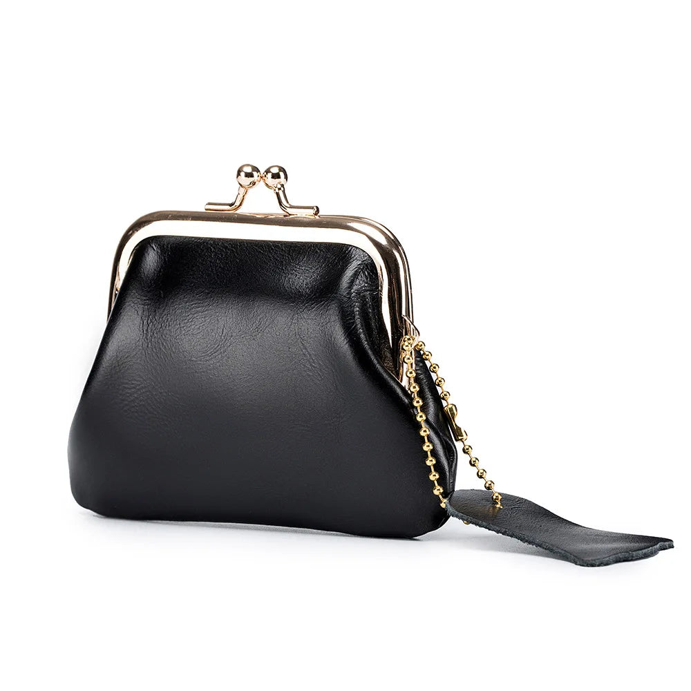 Genuine Leather Coin Purse Fashion Shiny Leather Wallet
