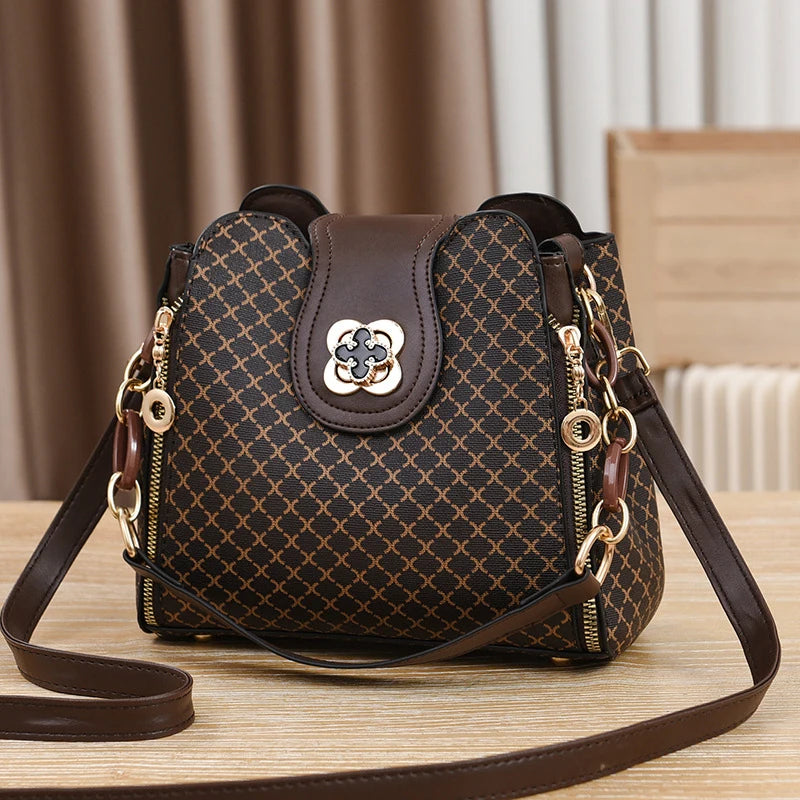 Women Handbag Bag Luxury Design Bucket Shoulder Crossbody Bag Print Large Capacity