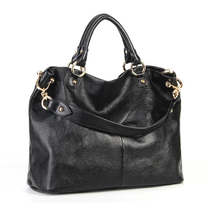 Genuine Leather Tote Handbag Casual Shoulder Bags Commuter Large Crossbody Bag