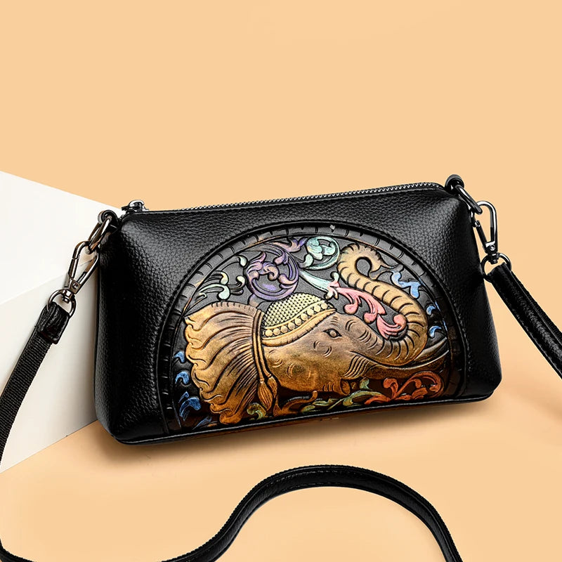 Women's Luxury Leather Top-Handle Bags Design Printing Shoulder Crossbody Bags