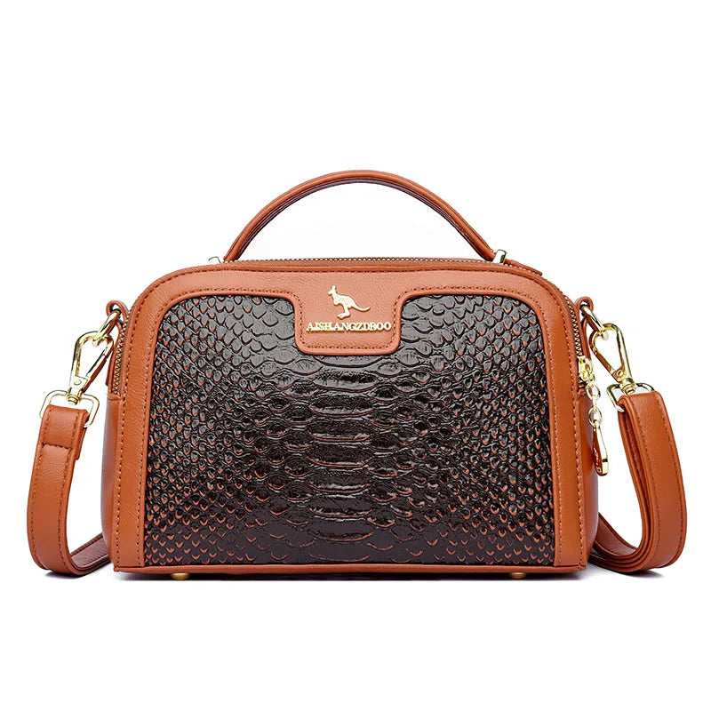 Top Quality Crocodile Pu Leather Crossbody Bags for Women Luxury Design Tote Bag