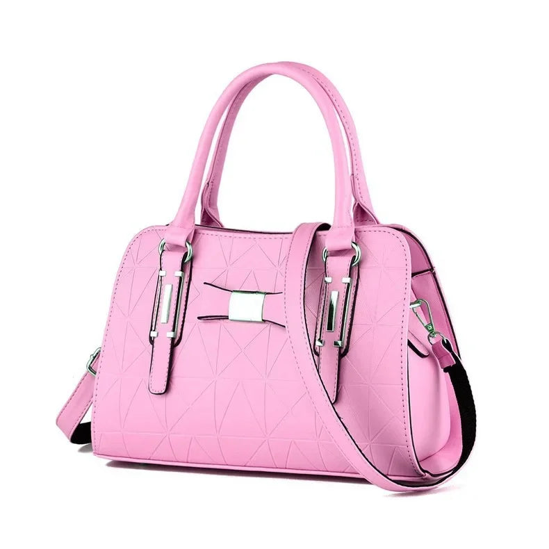 Large Capacity Floral Embossed Butterfly Knot Shoulder Bag