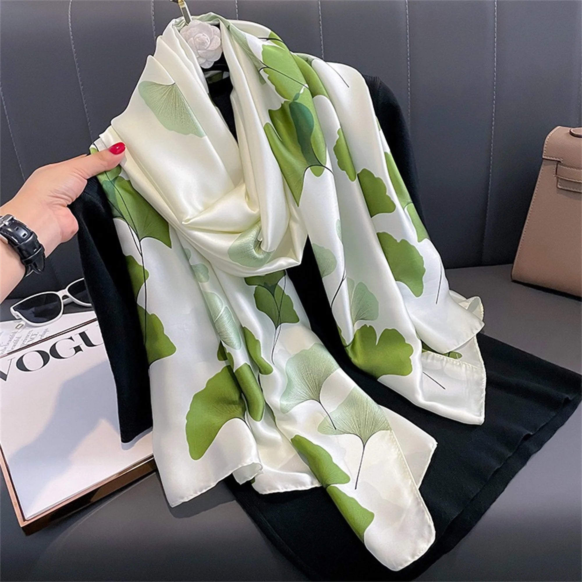180*90cm Luxury Brand Women Scarf Summer Silk Shawl Lady Wrap Soft Design