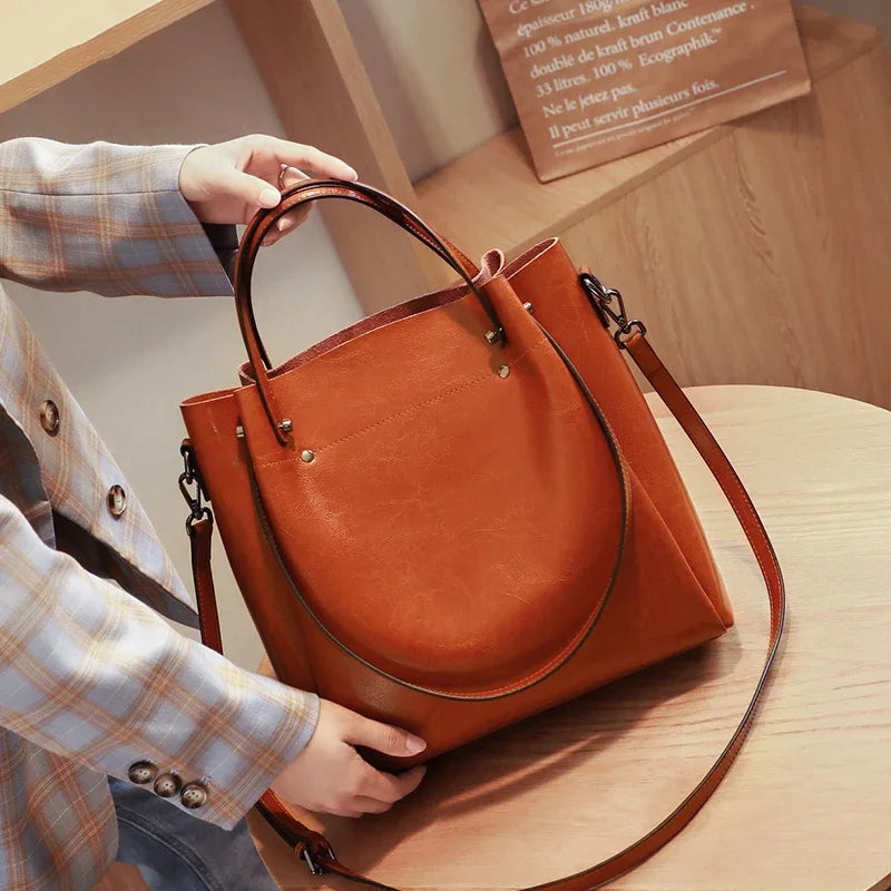 Women's Natural Cow Genuine Leather Handbags