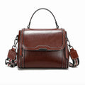 Women's Luxury Design Oil Wax Cowhide Leather Handbag