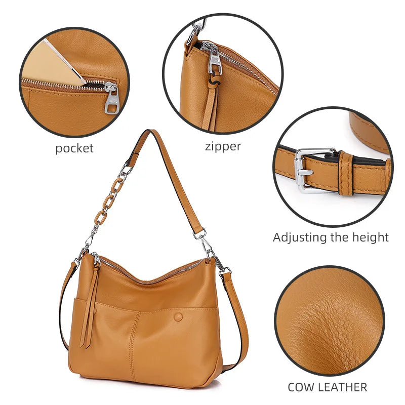 Genuine Leather Shoulder Bag Crossbody Soft Bag