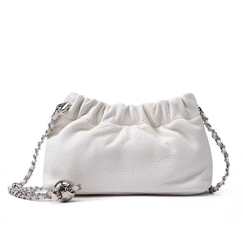 Genuine Leather Women Shoulder Bags Luxury Brand Small Chain Flap Bags