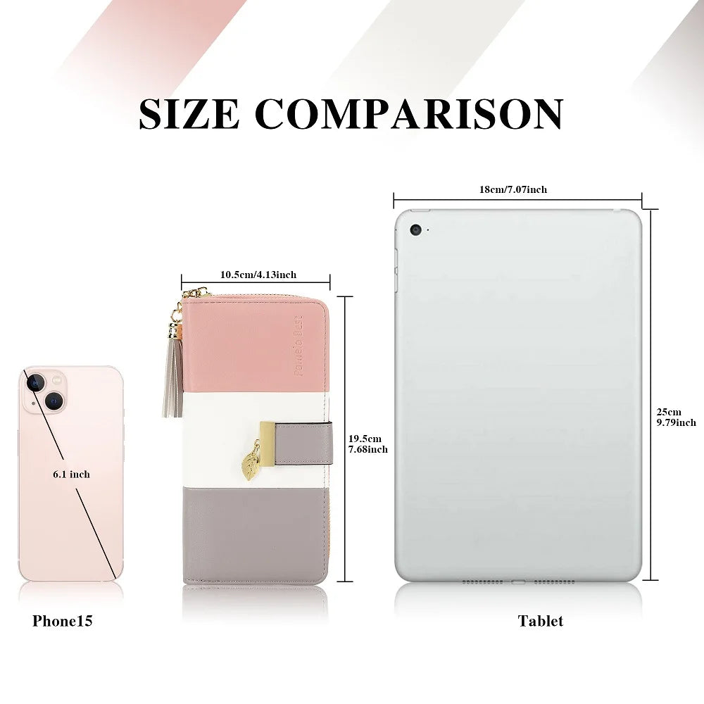 Latest Fashion Zipper Wallets large capacity Purses PU Leather Billfold Wallet