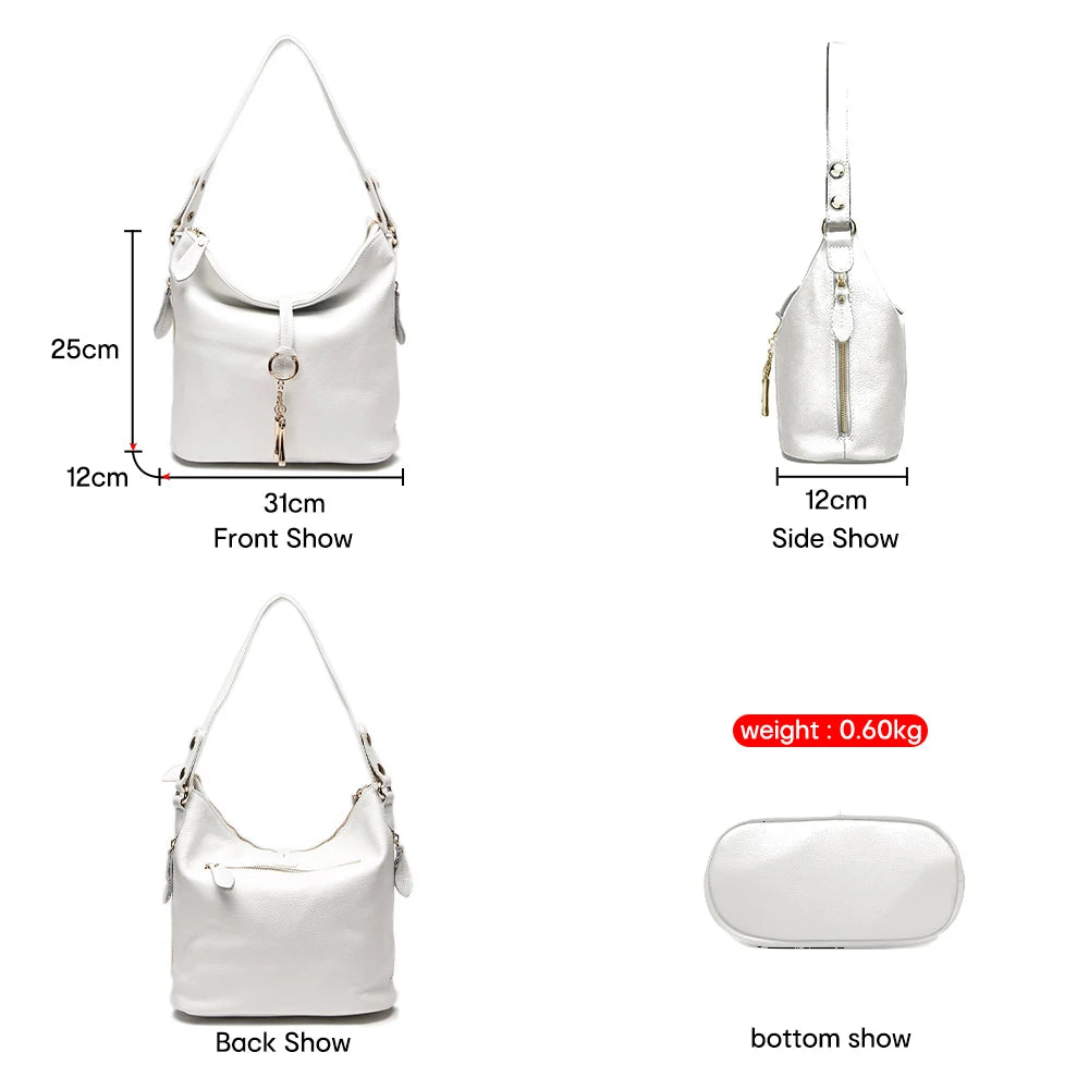 Elegant 100% Genuine Leather Charming Shoulder Bag