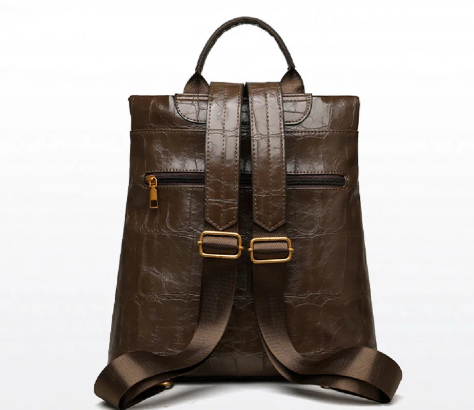 Fashion Luxury High Quality Leather Travel Backpacks Large Capacity Shoulder Bag
