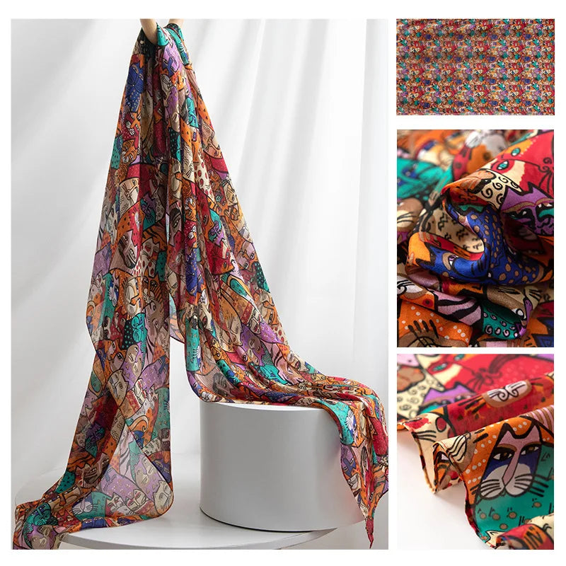 Luxury 100% Mulberry Silk Scarf Thin Breathable Shawl