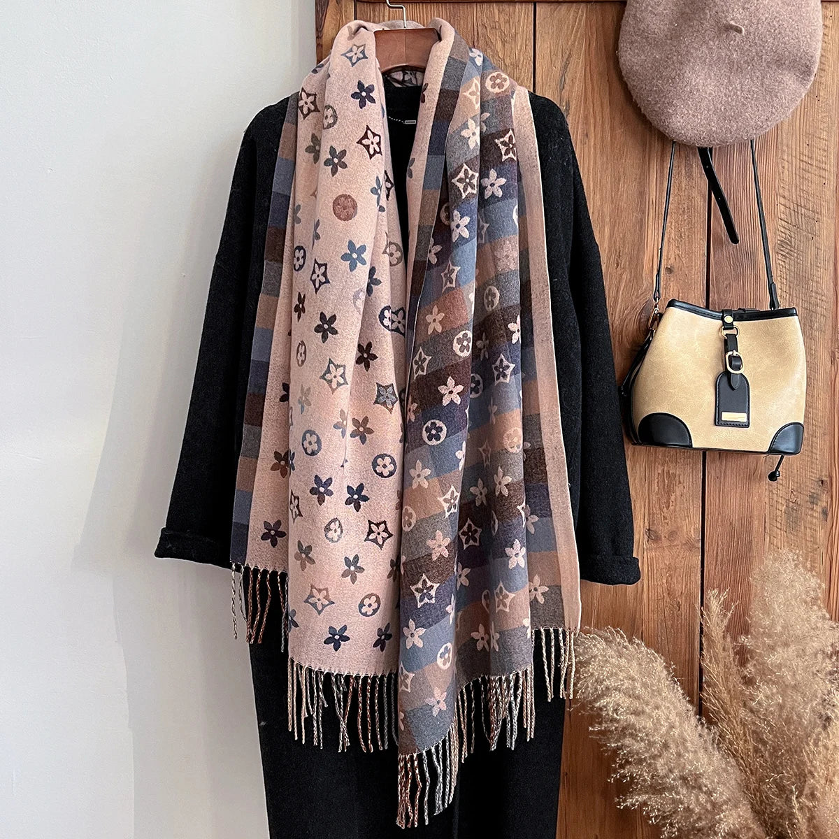 National Style Cashmere Scarf Winter Women Pashmina Shawls Warm Blanket Wraps