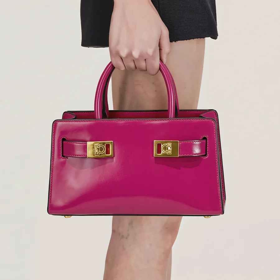 Vintage Luxury Design Crossbody Handbag Elegant Leather Tote